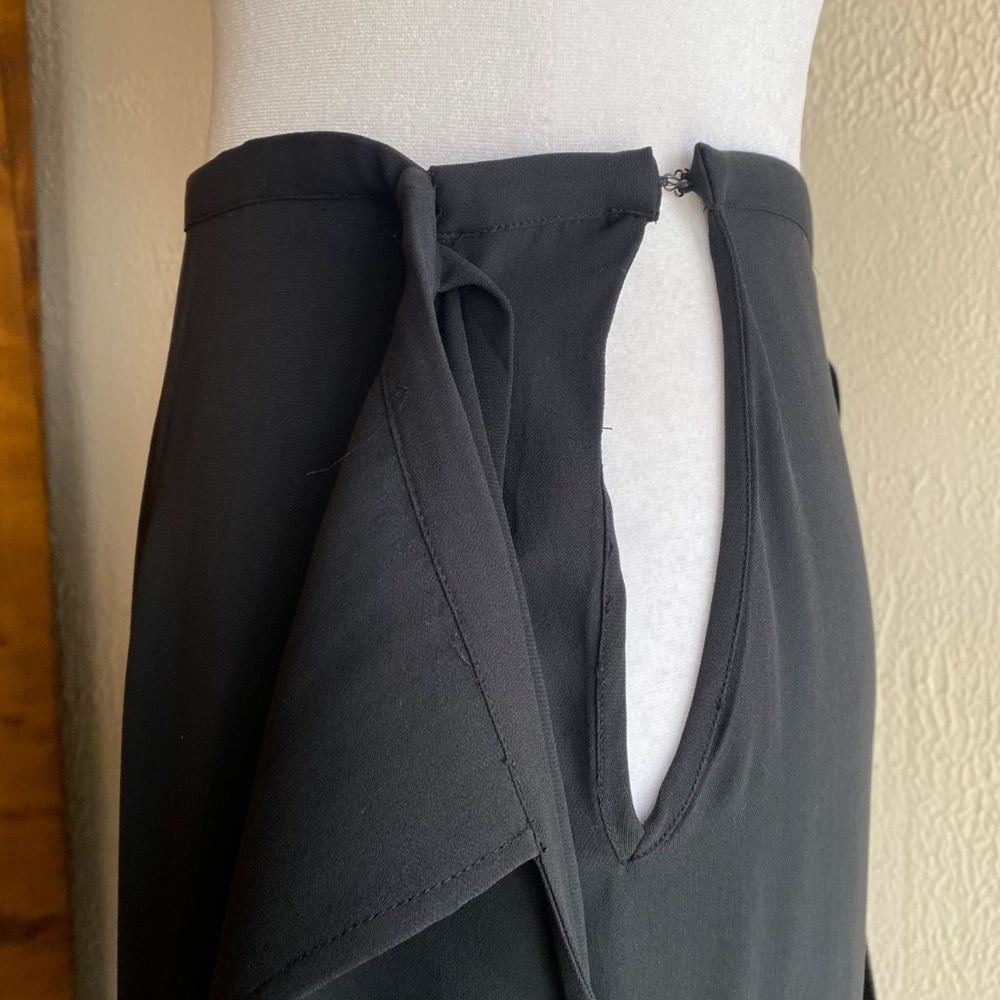 Banana Republic black silk crepe wrap maxi skirt Size 4 - Picture 11 of 15